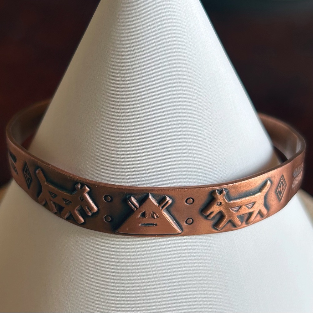 Vintage Wheeler Manufacturing Co. Copper Southwest Cuff Bracelet Signed - Picture 11 of 11